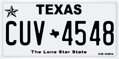 TX license plate CUV4548