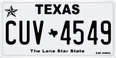 TX license plate CUV4549