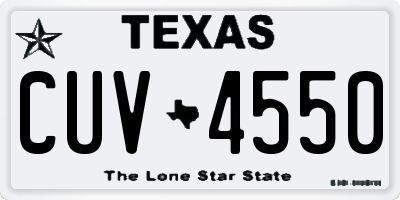 TX license plate CUV4550