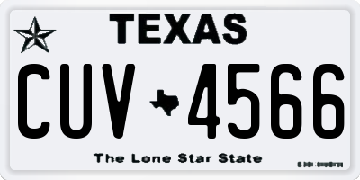 TX license plate CUV4566