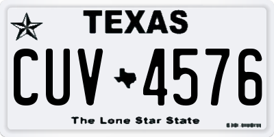 TX license plate CUV4576