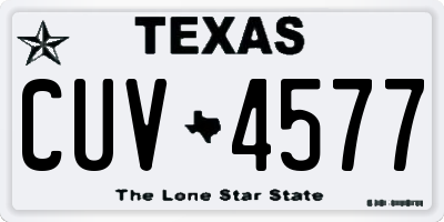 TX license plate CUV4577