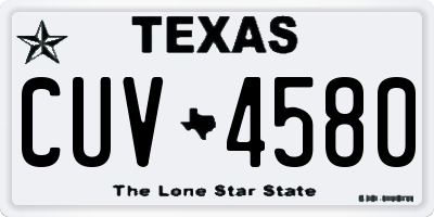 TX license plate CUV4580