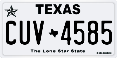 TX license plate CUV4585