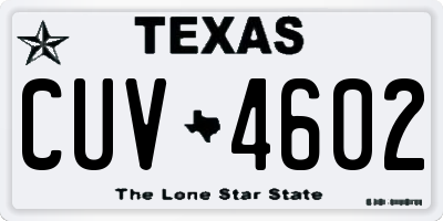 TX license plate CUV4602