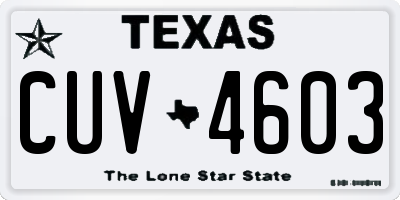 TX license plate CUV4603
