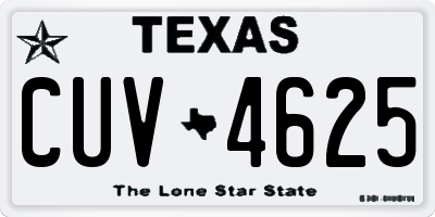 TX license plate CUV4625