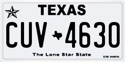 TX license plate CUV4630