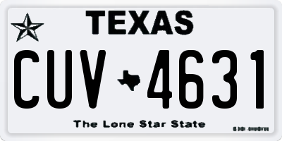 TX license plate CUV4631