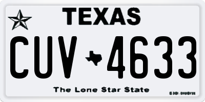 TX license plate CUV4633