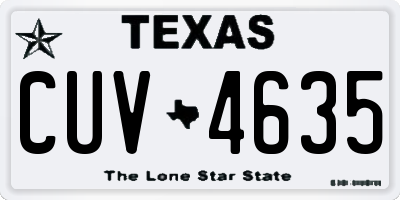 TX license plate CUV4635