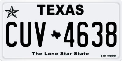 TX license plate CUV4638
