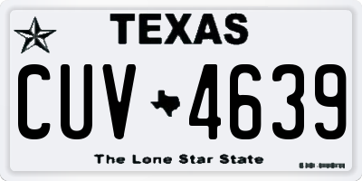 TX license plate CUV4639