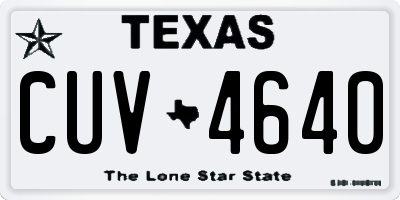 TX license plate CUV4640