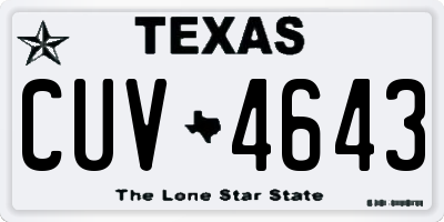 TX license plate CUV4643