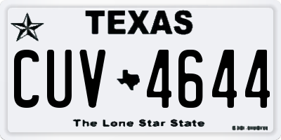 TX license plate CUV4644
