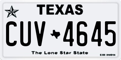 TX license plate CUV4645
