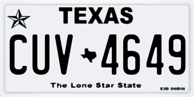 TX license plate CUV4649