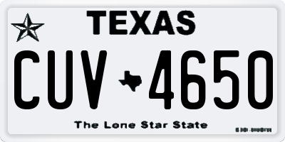TX license plate CUV4650