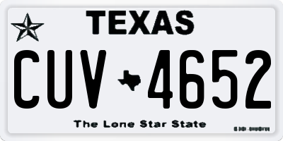 TX license plate CUV4652