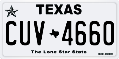 TX license plate CUV4660