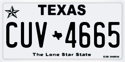 TX license plate CUV4665