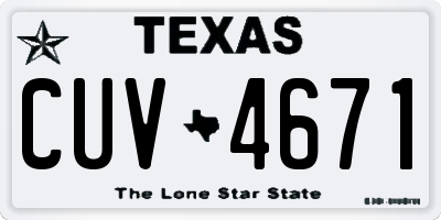 TX license plate CUV4671