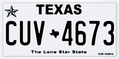 TX license plate CUV4673