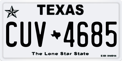 TX license plate CUV4685