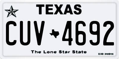 TX license plate CUV4692