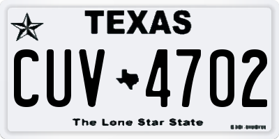 TX license plate CUV4702