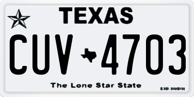 TX license plate CUV4703
