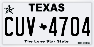 TX license plate CUV4704