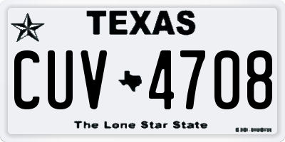 TX license plate CUV4708