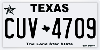 TX license plate CUV4709