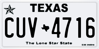 TX license plate CUV4716