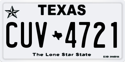 TX license plate CUV4721