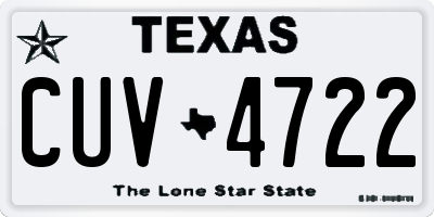 TX license plate CUV4722