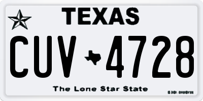 TX license plate CUV4728