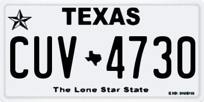 TX license plate CUV4730
