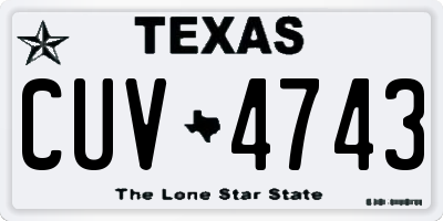 TX license plate CUV4743