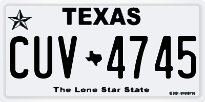 TX license plate CUV4745
