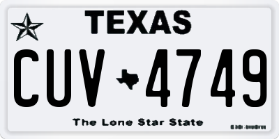 TX license plate CUV4749