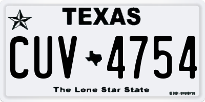 TX license plate CUV4754