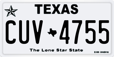 TX license plate CUV4755
