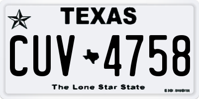 TX license plate CUV4758
