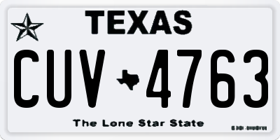 TX license plate CUV4763