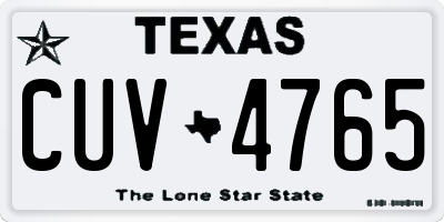 TX license plate CUV4765