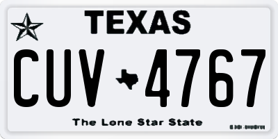 TX license plate CUV4767