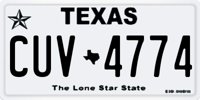 TX license plate CUV4774